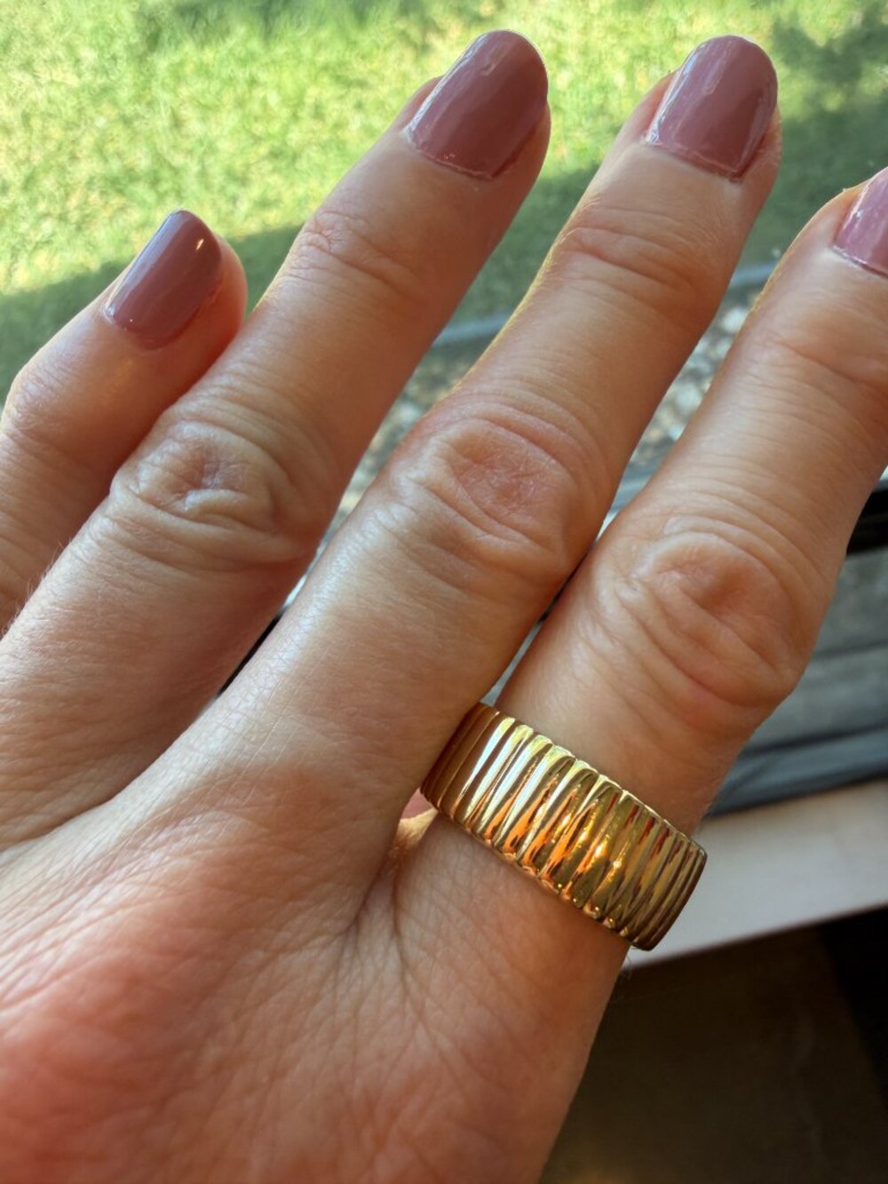 Bellezza Bronze Ridged Eternity Band Ring